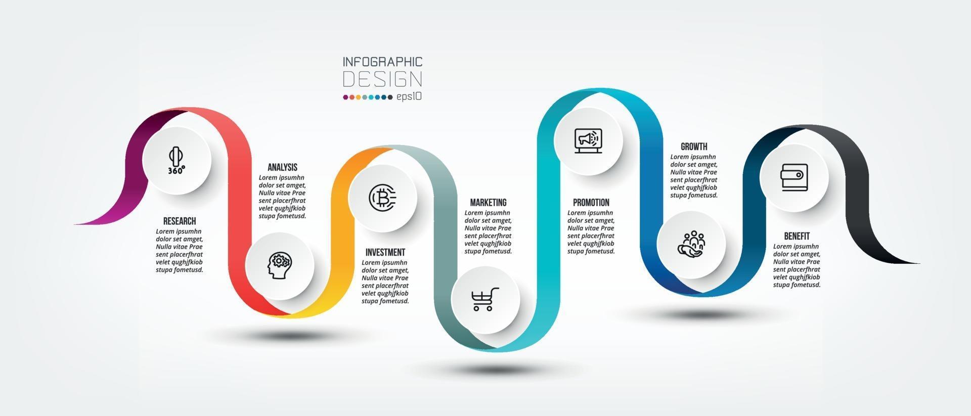 Timeline chart business infographic template. vector