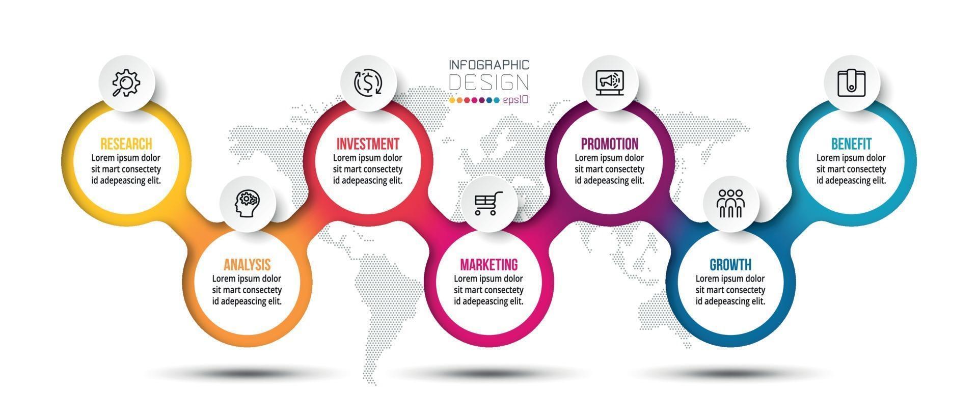 Plantilla de infografía empresarial de gráfico de línea de tiempo. vector