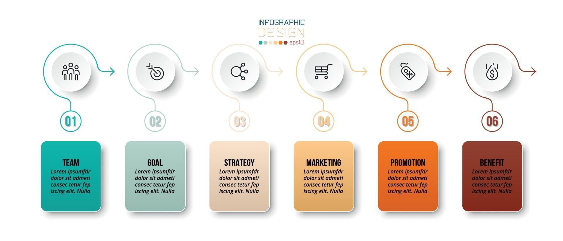 Plantilla de negocio de infografía con diseño de paso u opción. vector