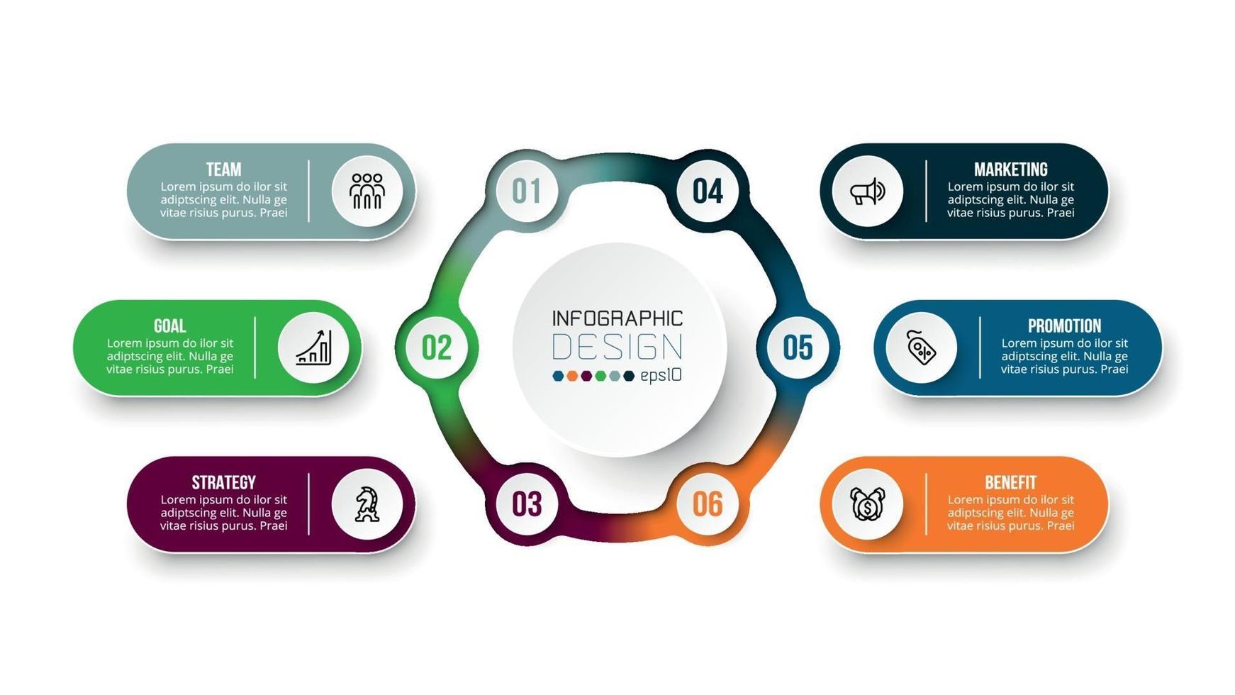 Plantilla de infografía de diagrama de negocios o marketing. vector