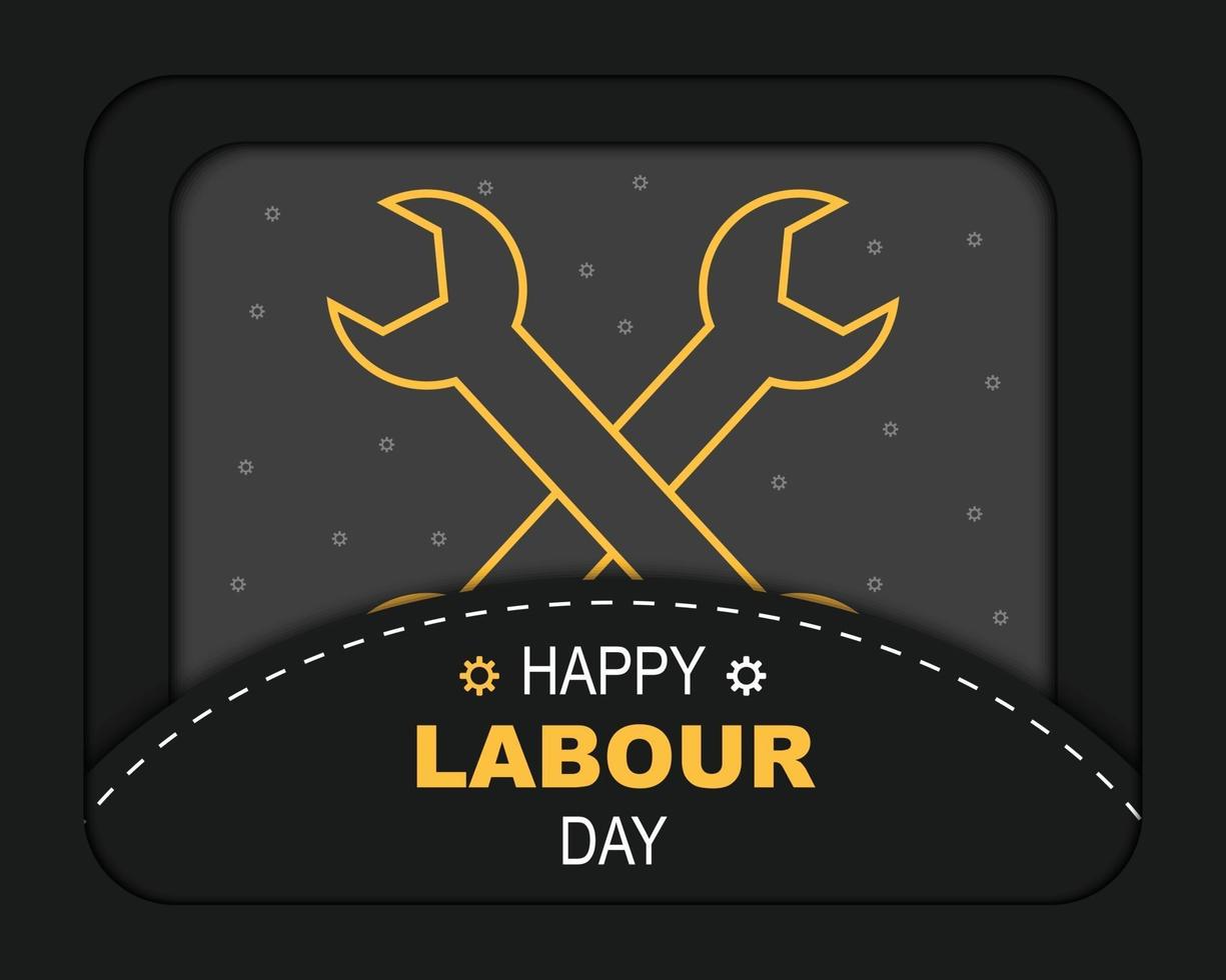 Happy Labour Day Papercut Vector