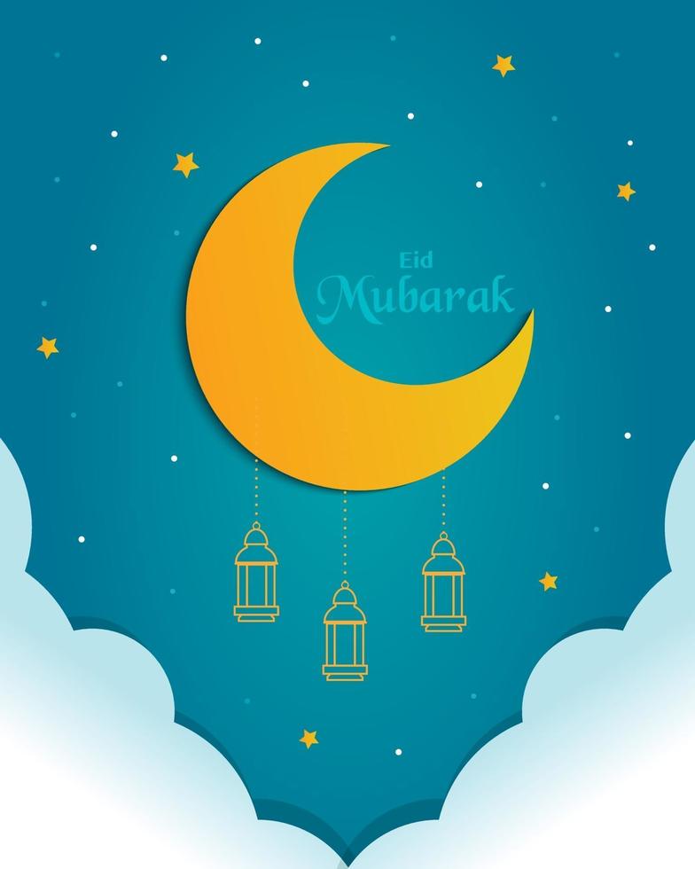 diseño de plantilla plana eid mubarak vector