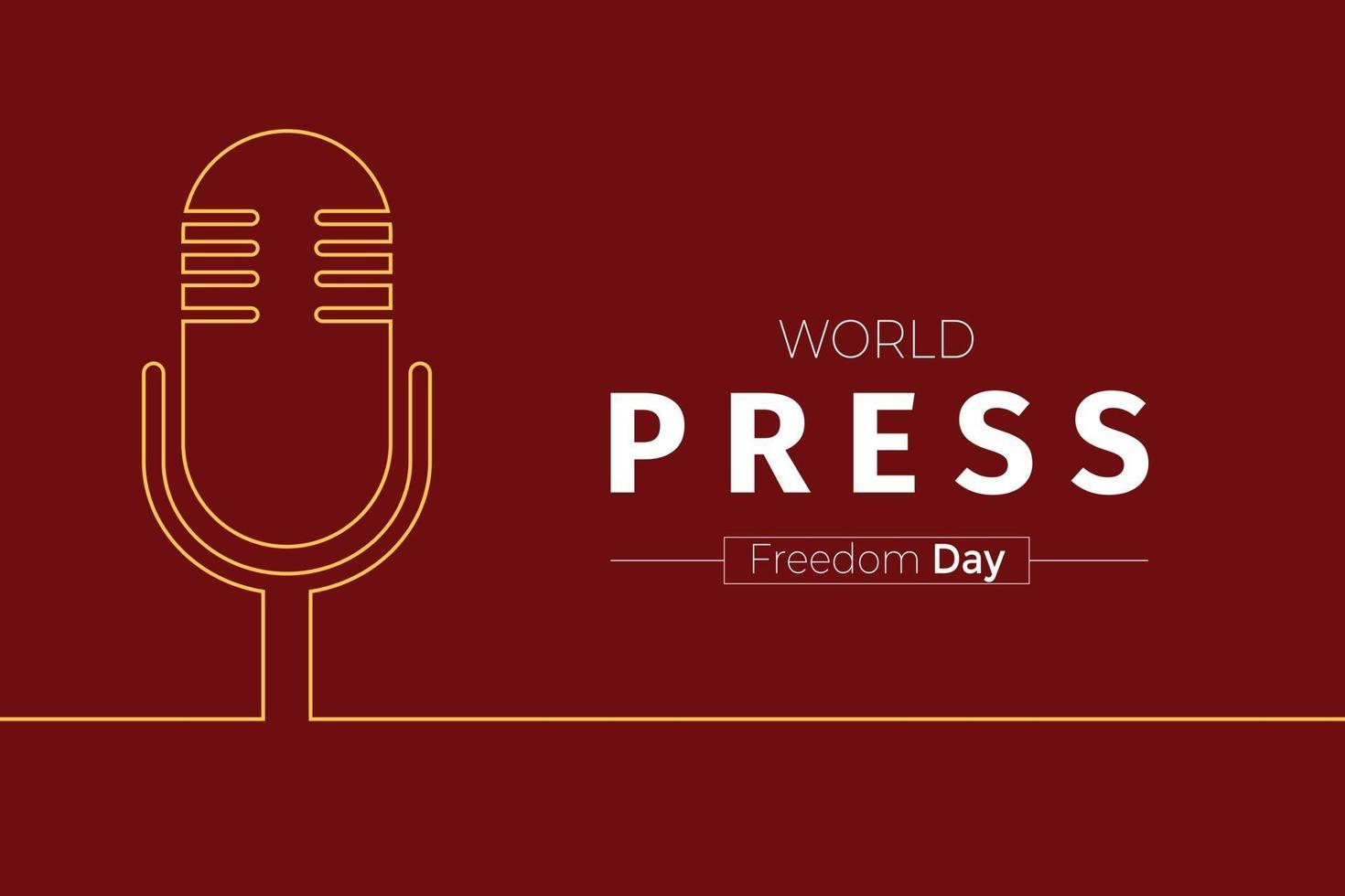 World Press Day With Microphone Line Vector