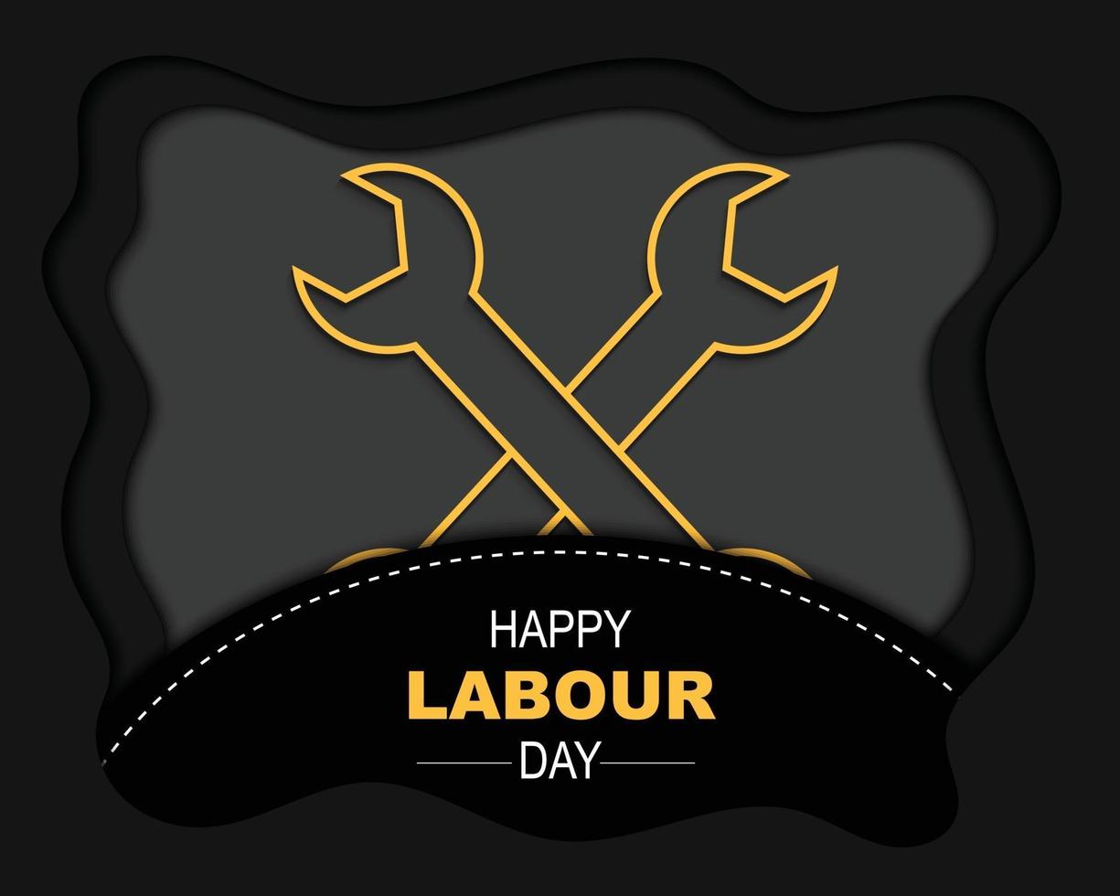 Happy Labour Day Papercut Background vector