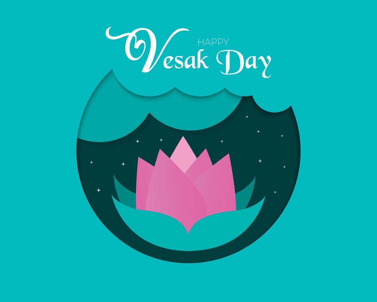 plantilla de tarjeta de felicitación del día de vesak vector