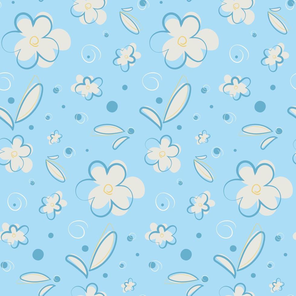 Seamless pattern with flowers and petals. vector