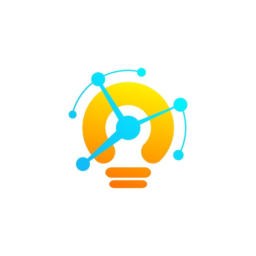 lamp idea tekhnology ilustration abstract logo design vector