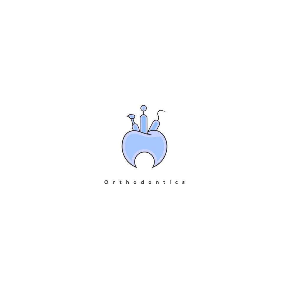 dentist illustration logo design for dentist vector