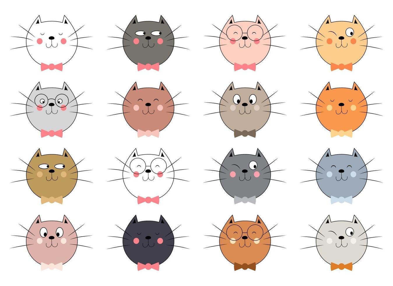 Kitty cat vector design illustration isolated on white background