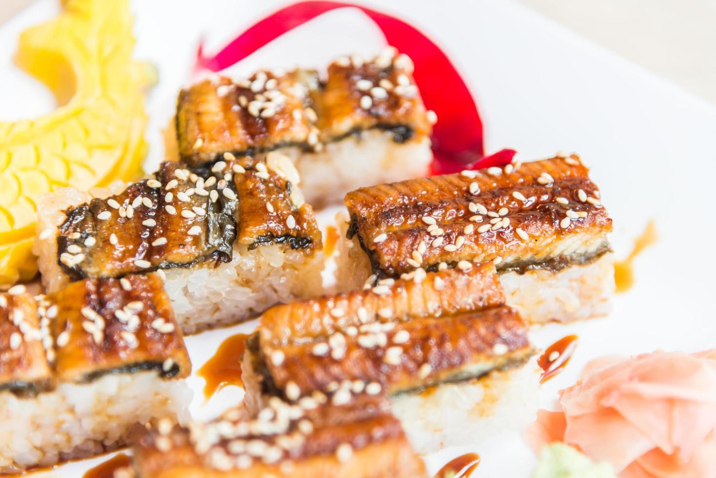 Eel sushi roll maki photo