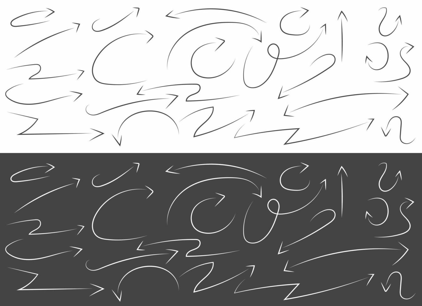 Hand drawn arrow set vector design illustration isolated on white background