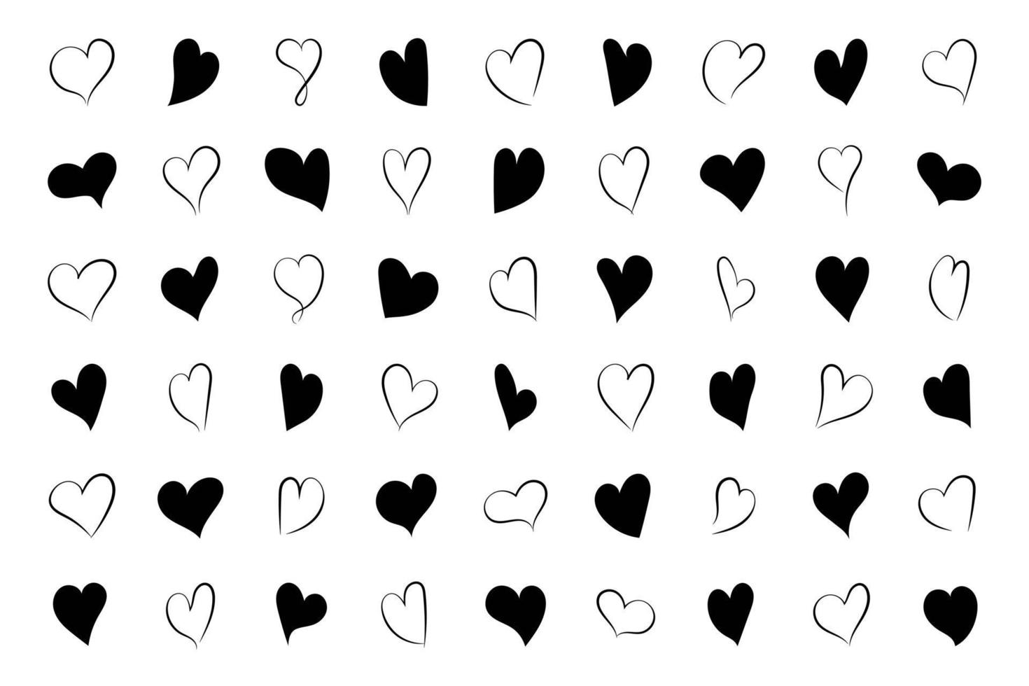 Hand drawn heart vector design illustration isolated on white background