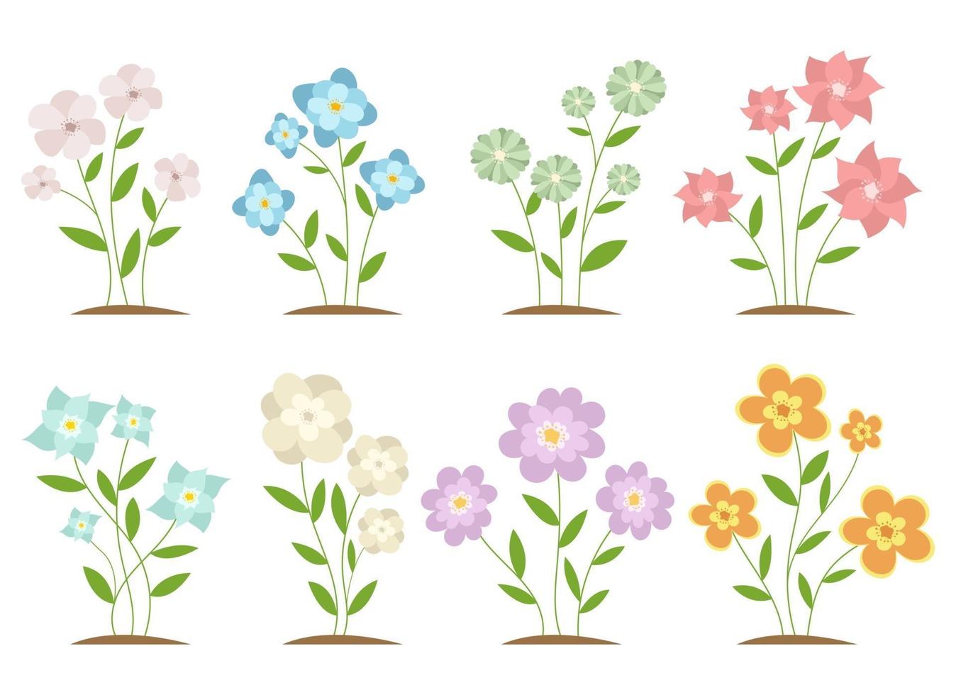 Ilustración de diseño de vector de flor aislada sobre fondo blanco
