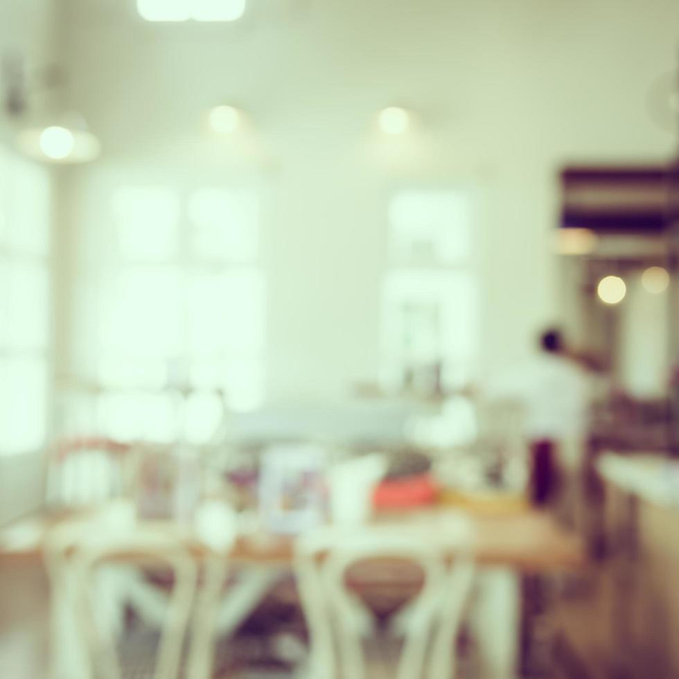 Abstract blur coffee shop cafe interior background photo