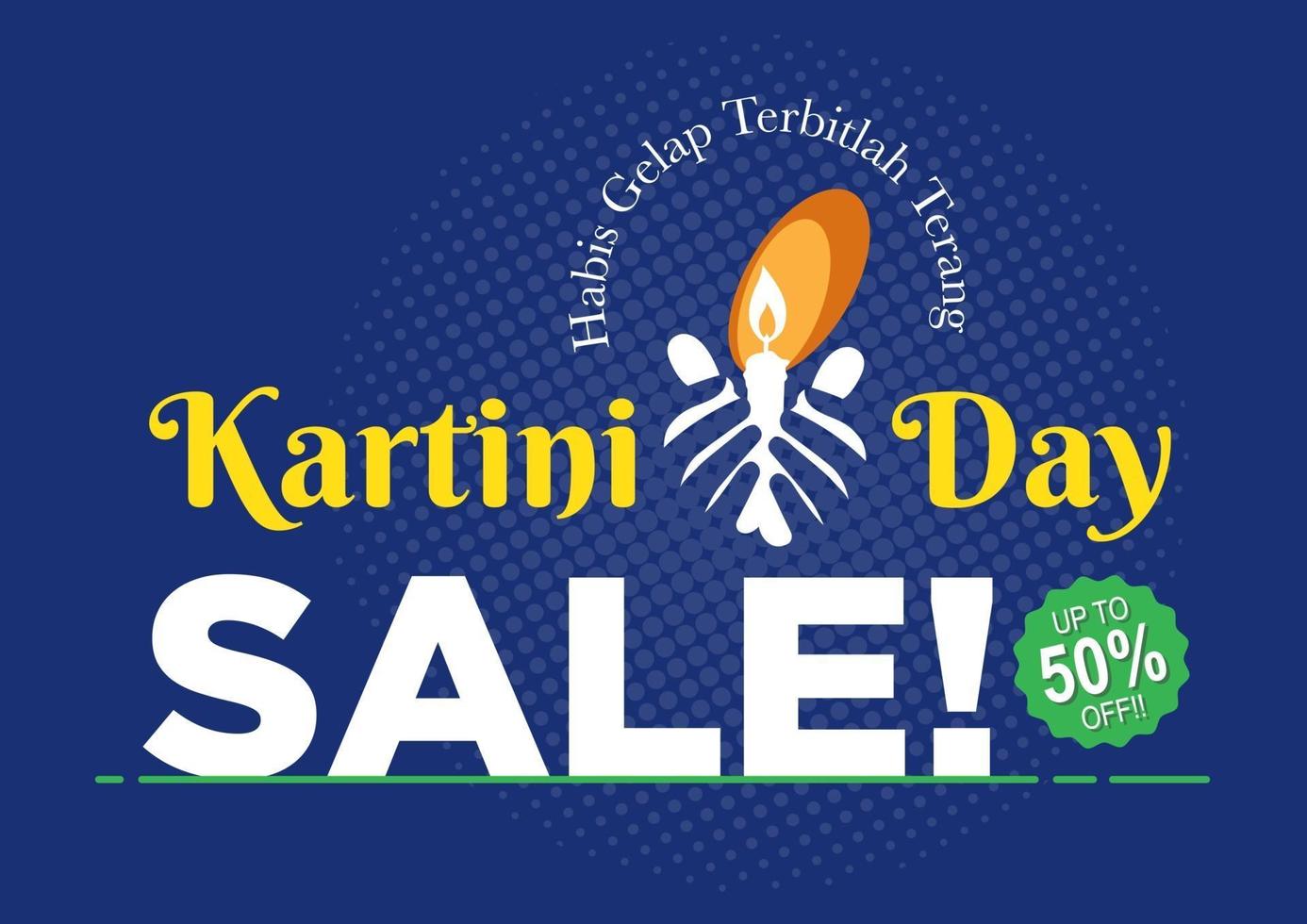 feliz celebración del día de kartini. cartel de venta vector