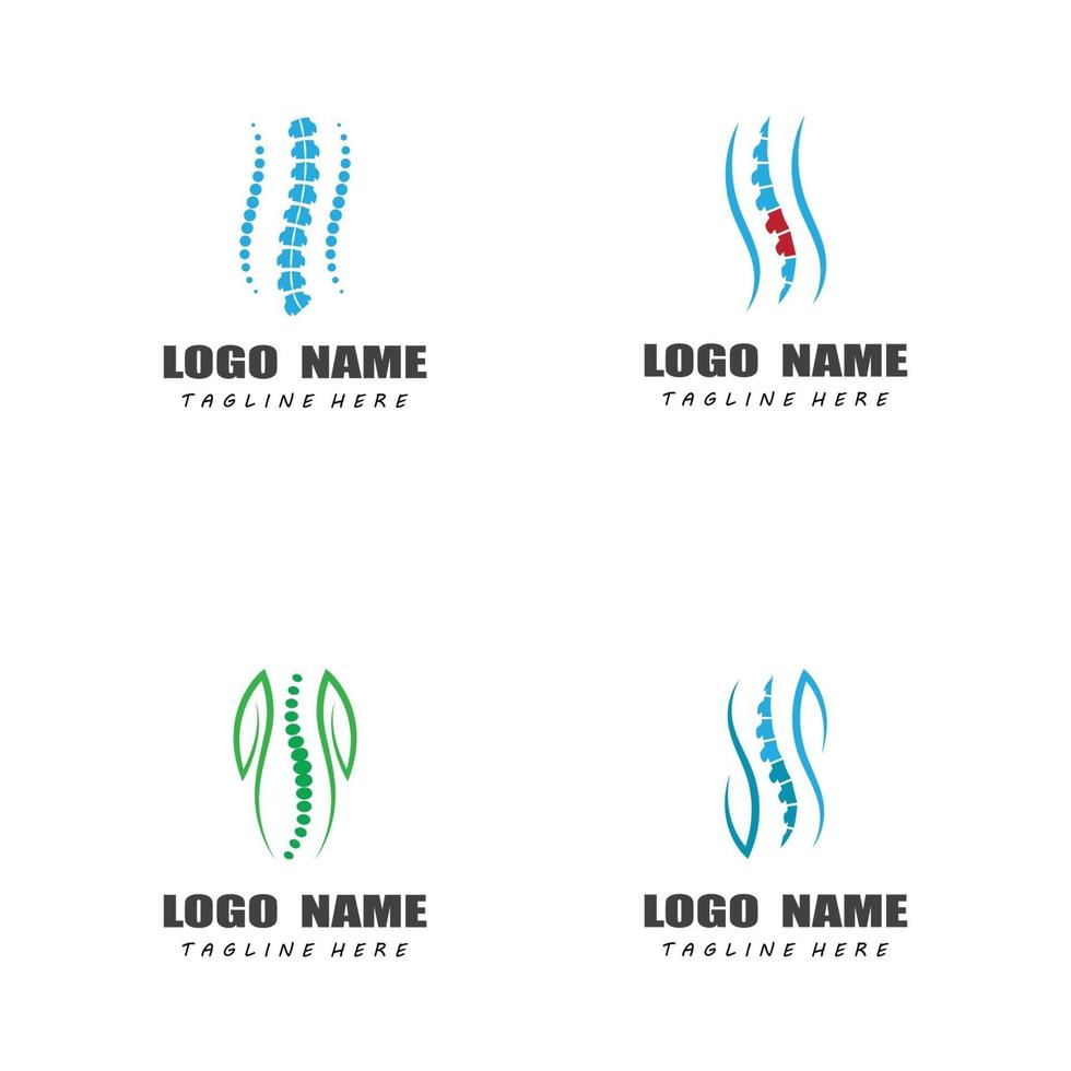 Spinal bone health care logo vector