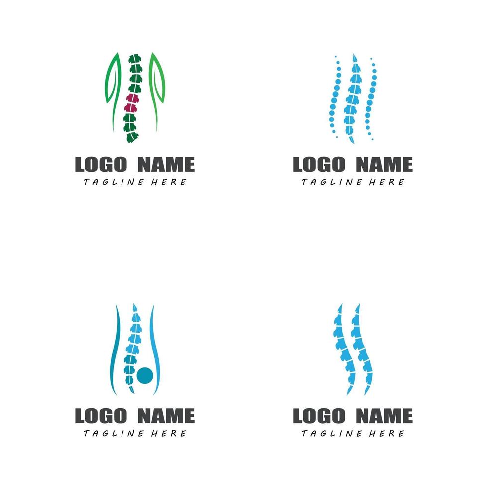 Spinal bone health care logo vector