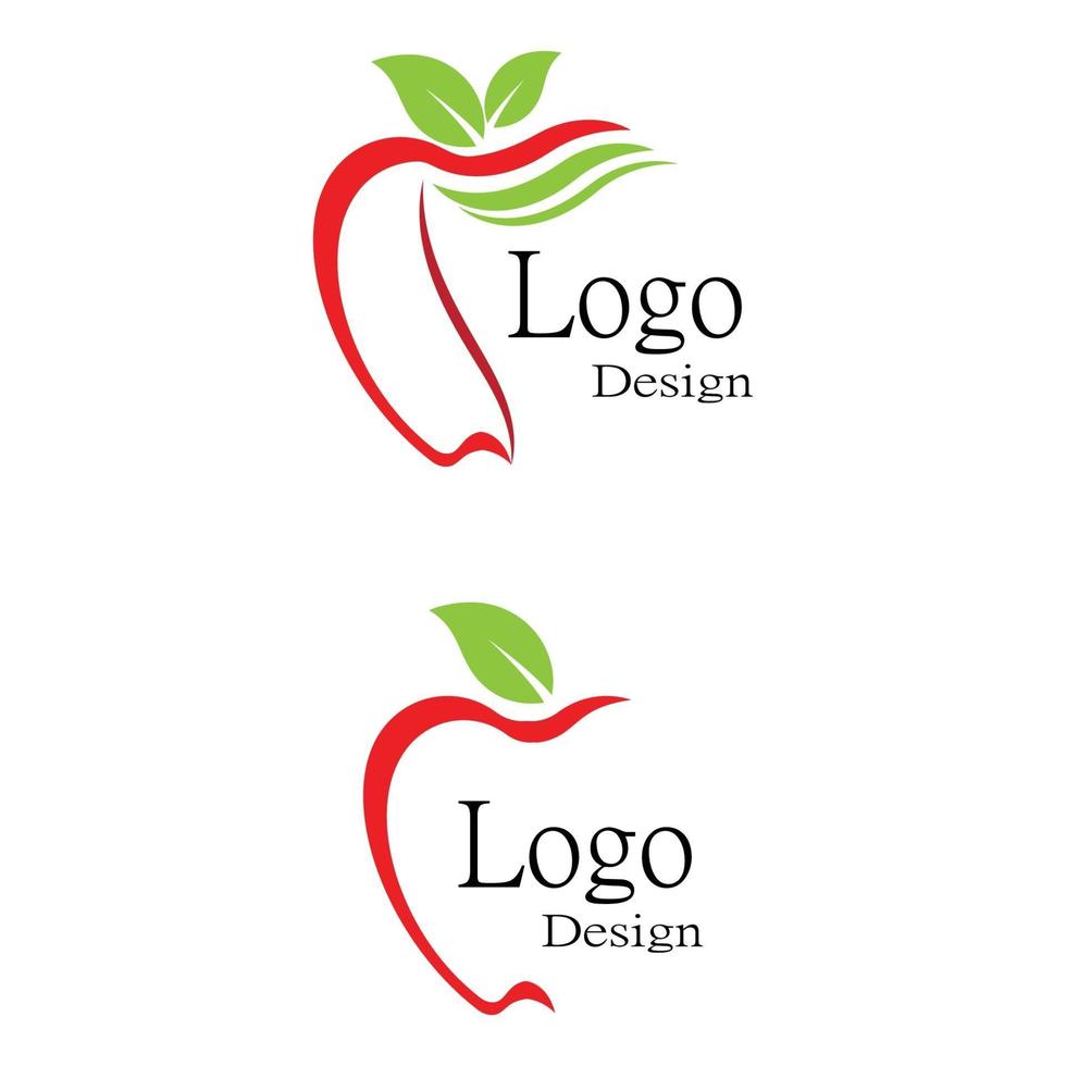 plantilla de logotipo de icono de diseño de ilustración de vector de manzana