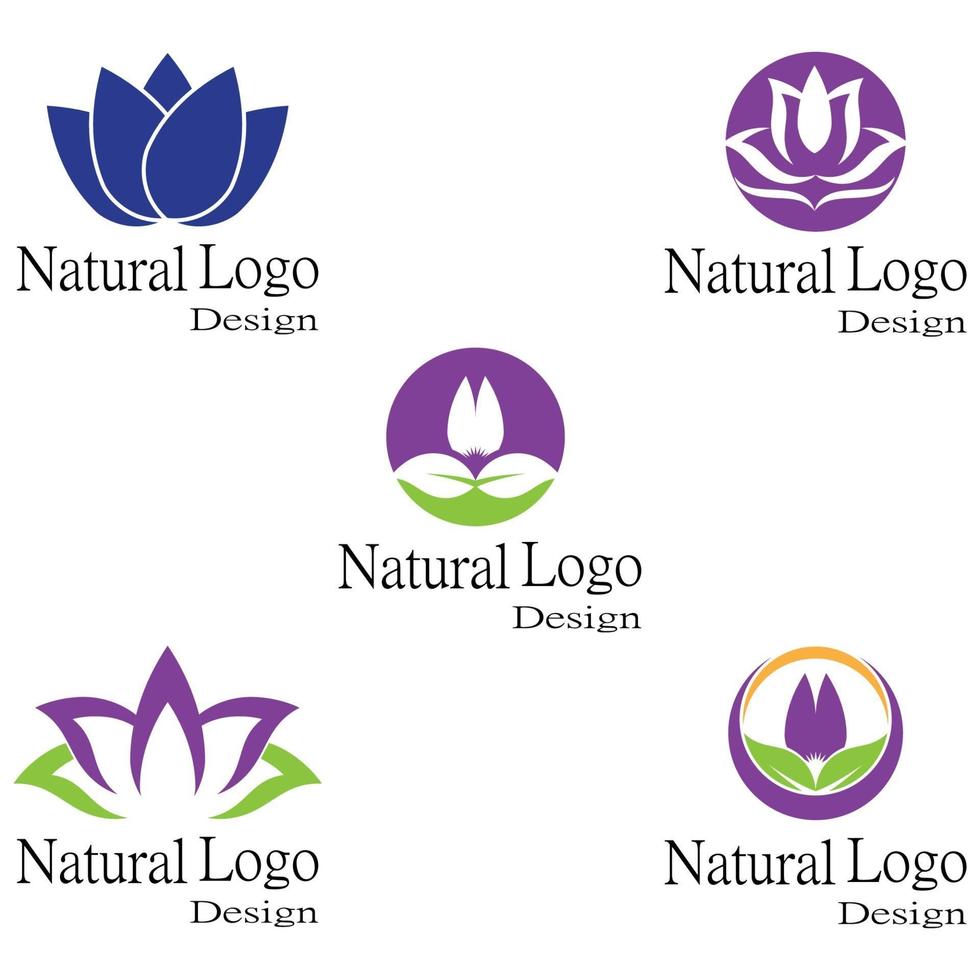 plantilla de logotipo de flores de loto vector