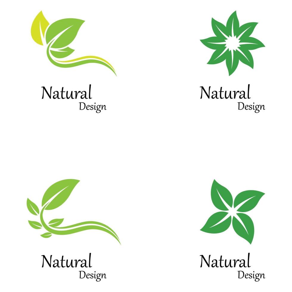 Green nature leaf logo template vector
