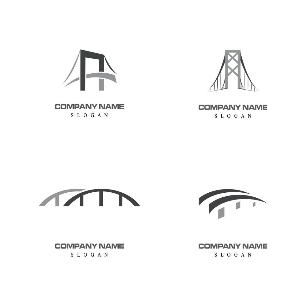 plantillas de logotipos de viajes de puente vector