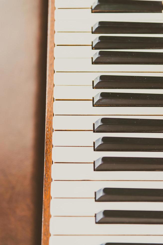 Old vintage piano keys photo