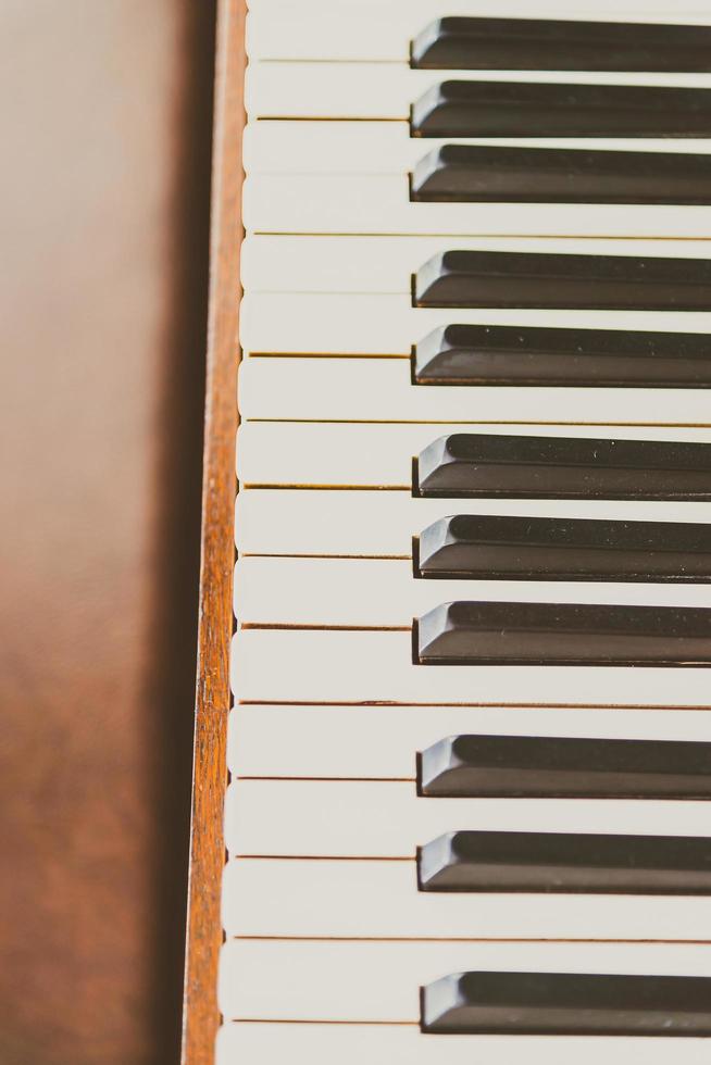 Old vintage piano keys photo