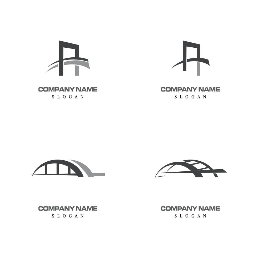 plantillas de logotipos de viajes de puente vector