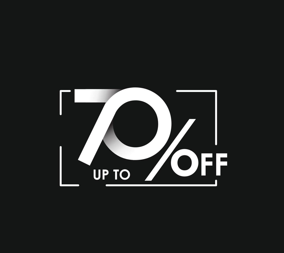 Up to 70 percent off, big sale, discount design. vector