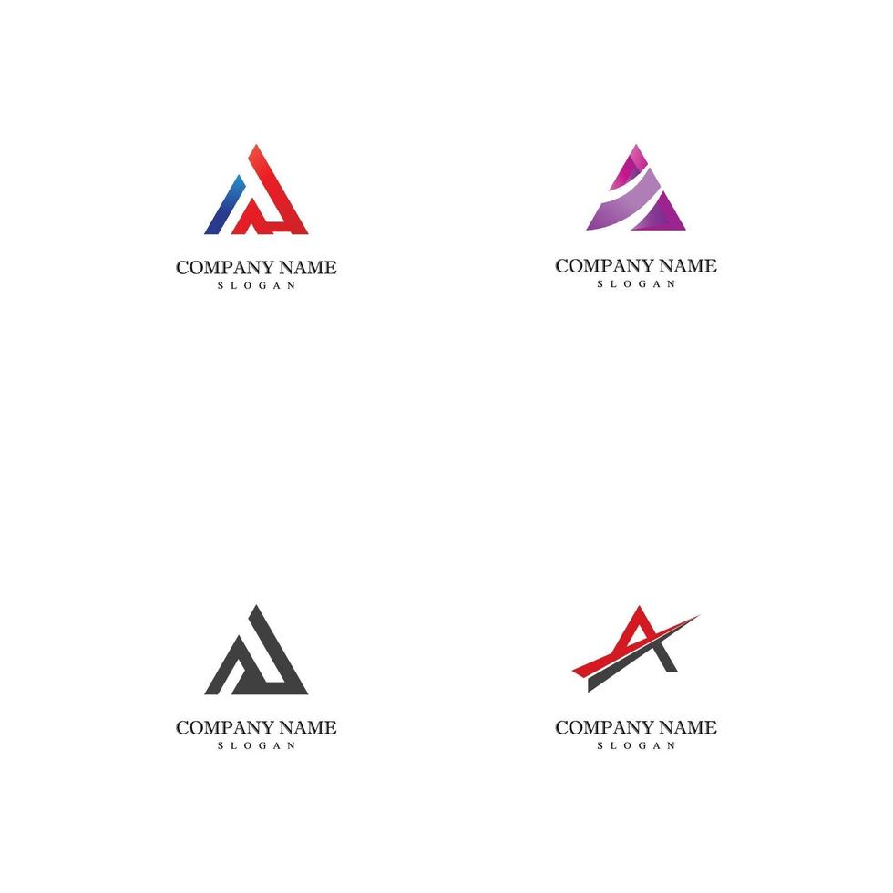 Set A Letter Logo Template vector icon illustration design