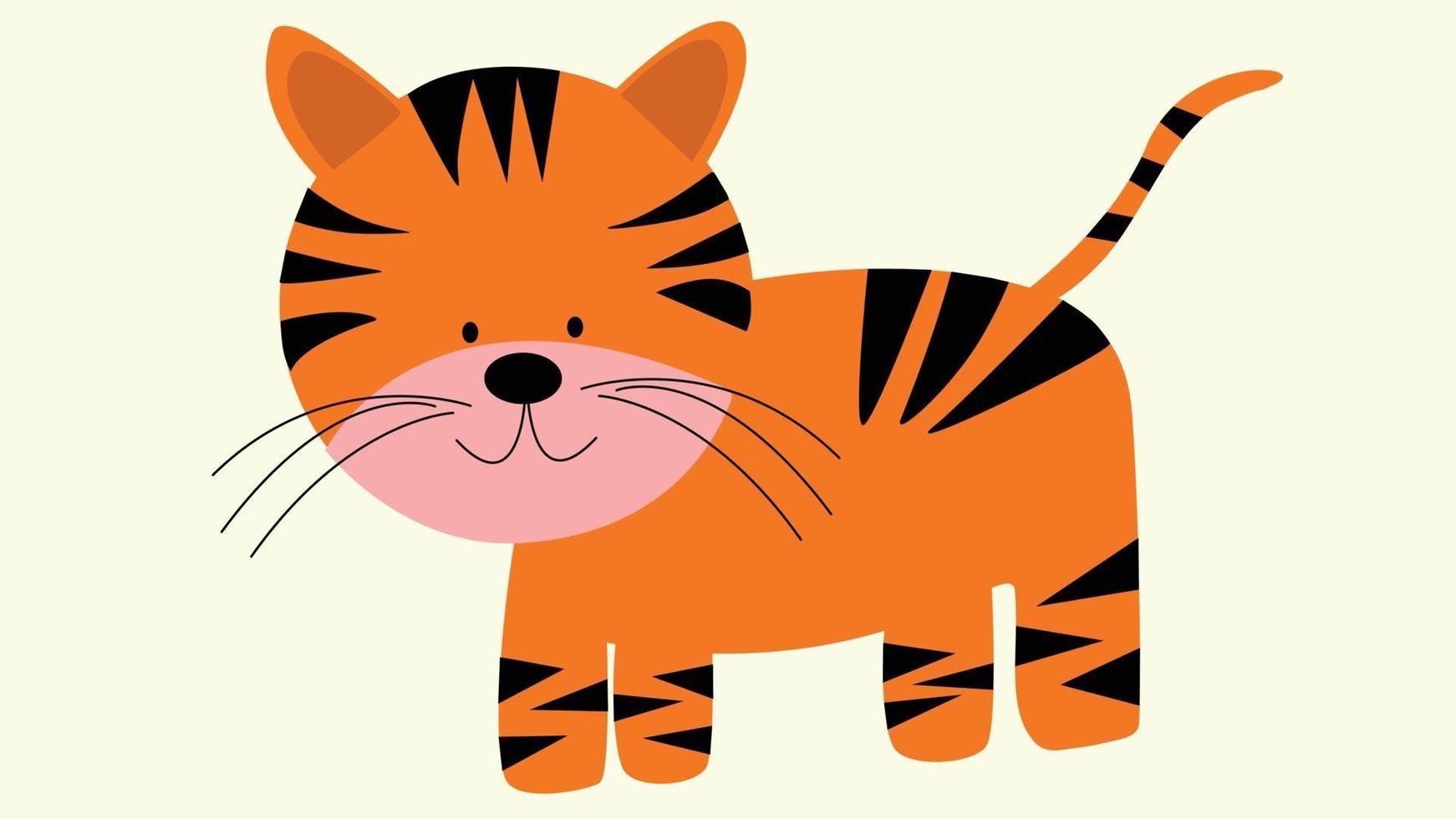 Cute Small Tiger vector