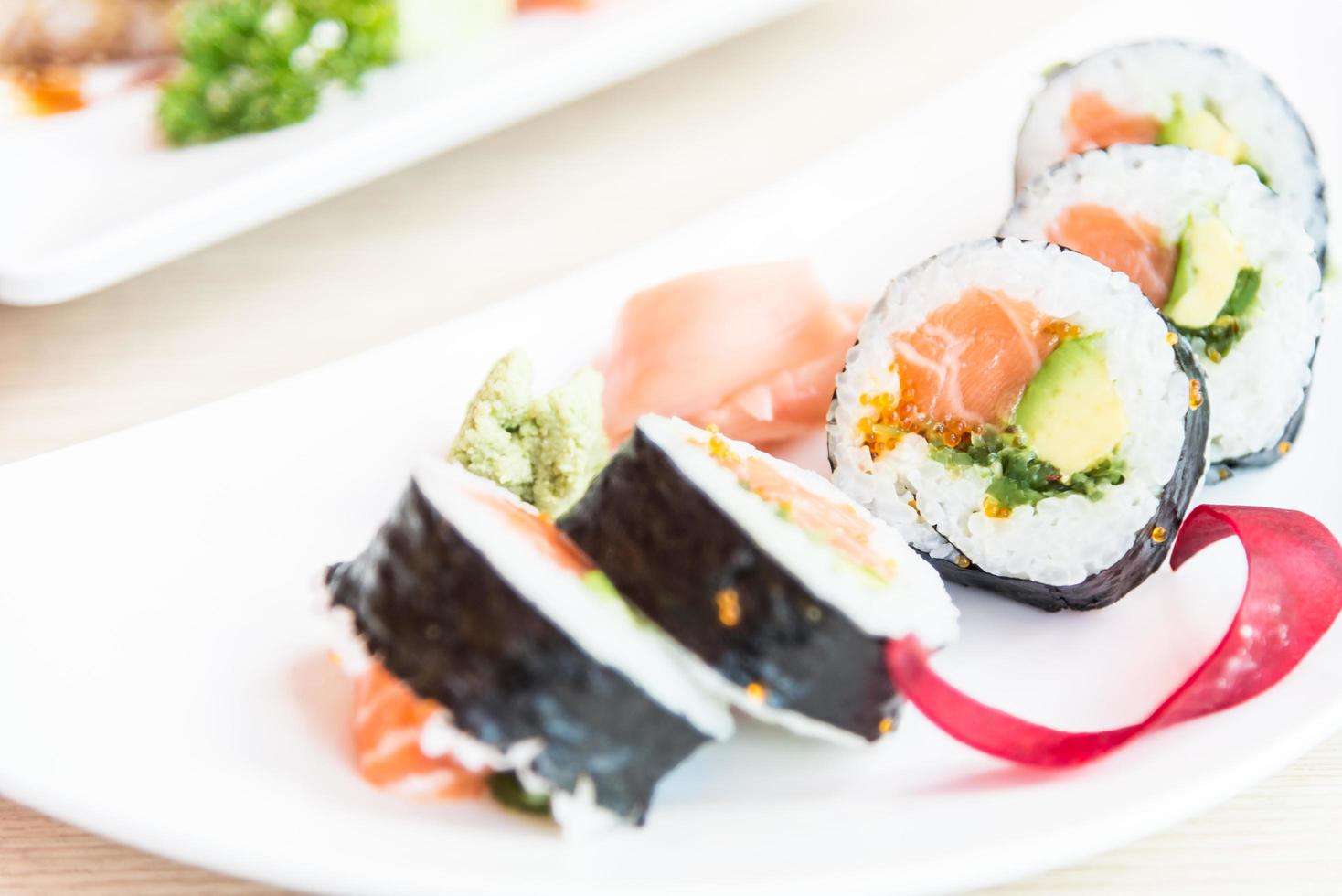 Sushi roll salmon maki photo