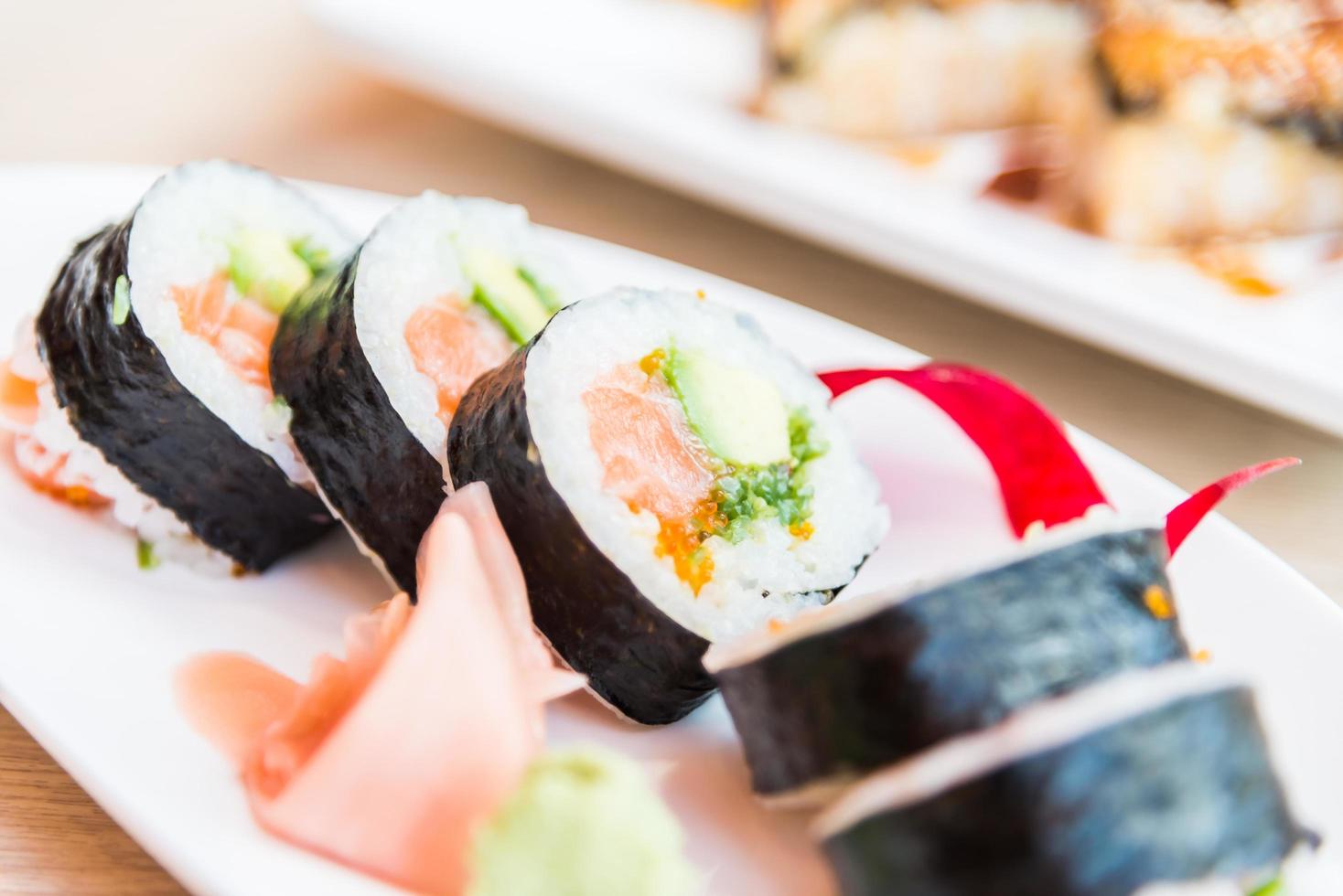 Sushi roll salmon maki photo