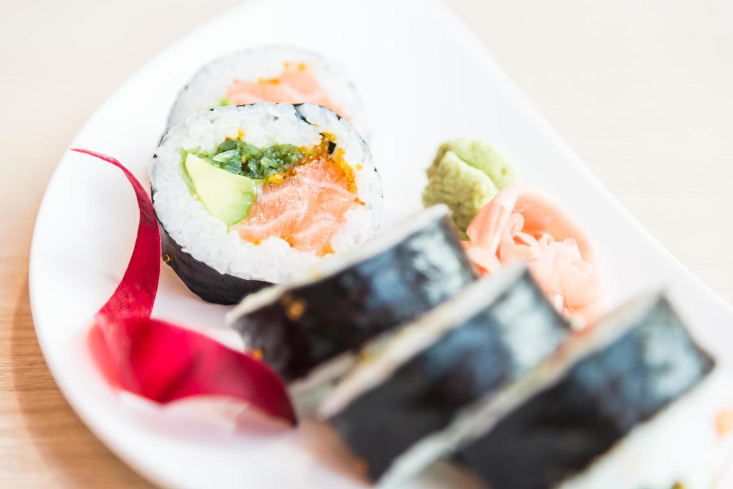 Sushi roll salmon maki photo