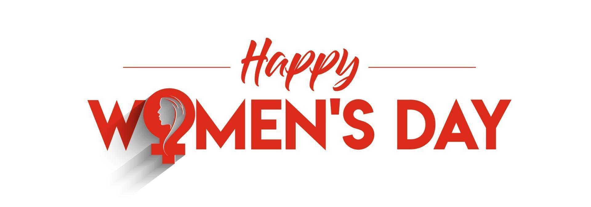 8 march, Happy Women's Day Stylish Typography Text. Vector Illustration