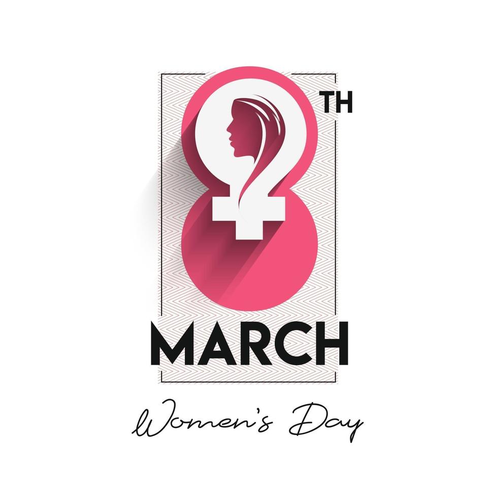 8 march, Happy Women's Day Stylish Typography Text. Vector Illustration