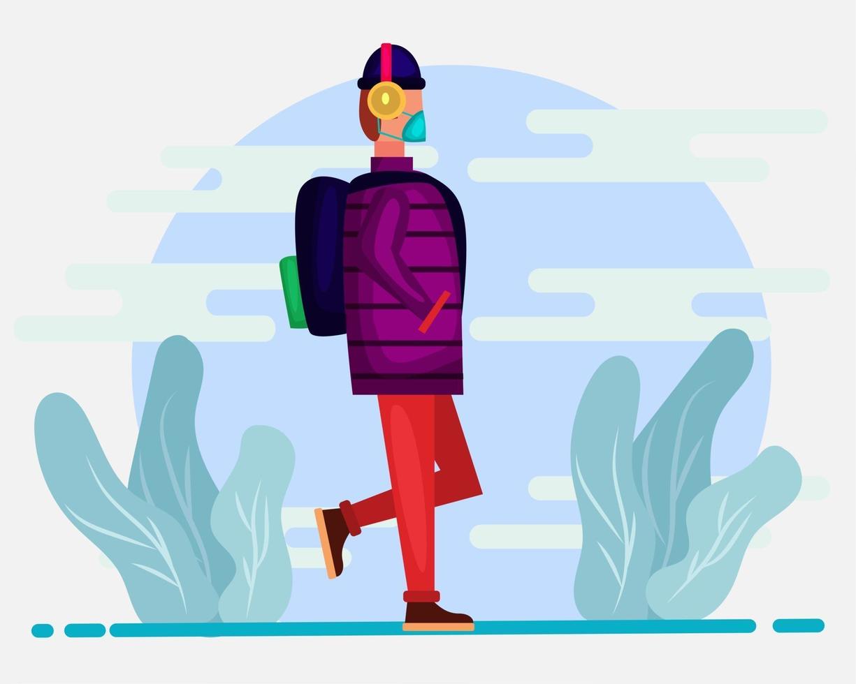 new normal back to school concept illustration in flat style vector