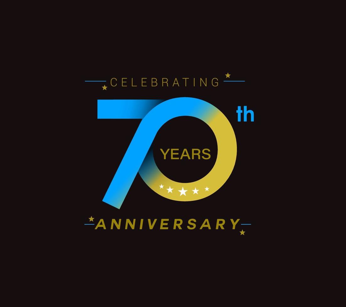 70th Years Anniversary Celebration Design. vector