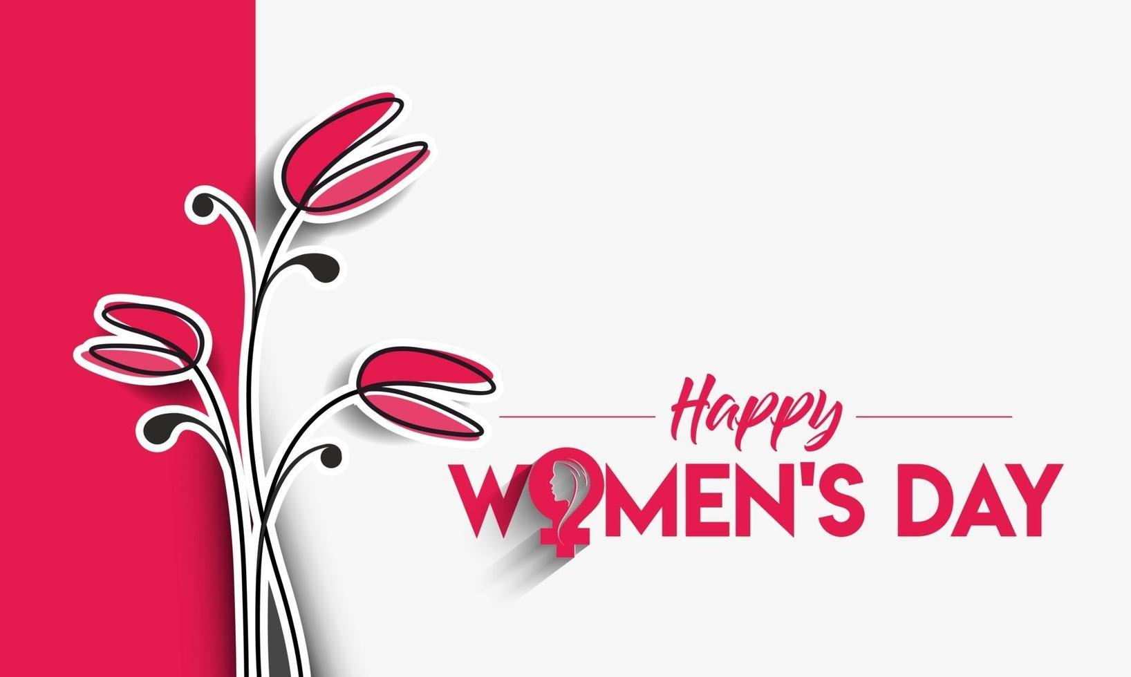 8 march, Happy Women's Day Stylish Typography Text. Vector Illustration