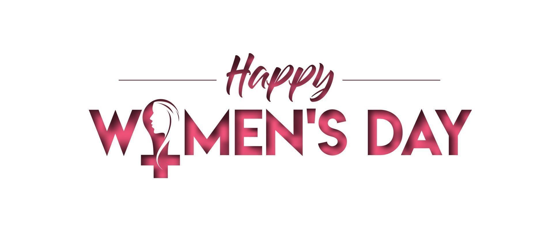 8 march, Happy Women's Day Stylish Typography Text. Vector Illustration