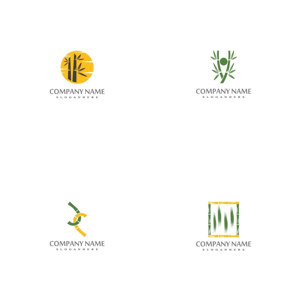 plantillas de logotipo de bambú vector