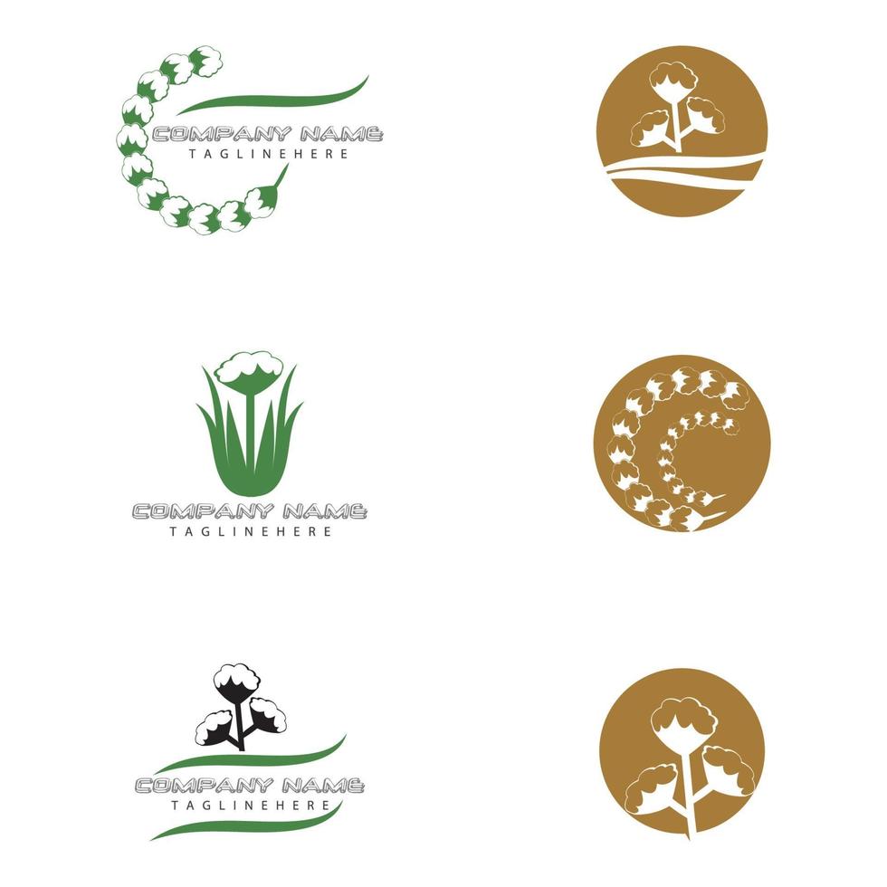 Set Cotton Logo Template vector