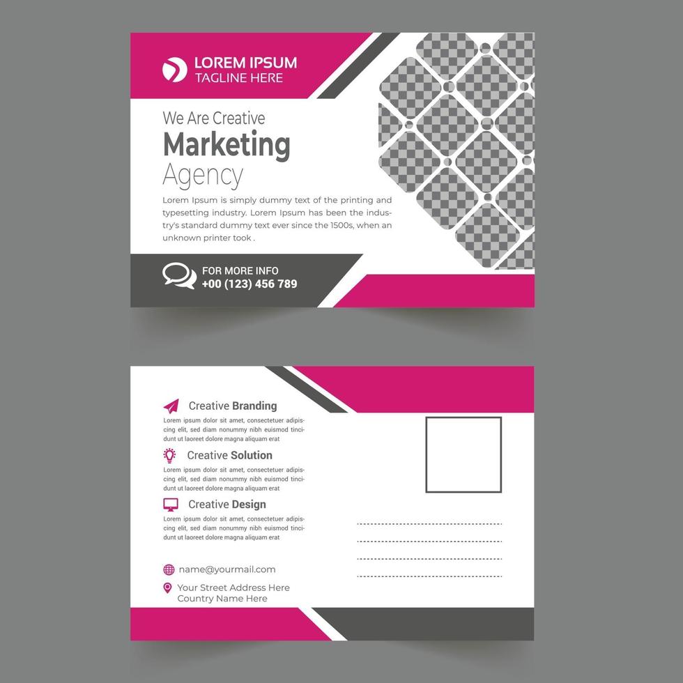 Corporate Business Postcard Design For Business Marketing vector