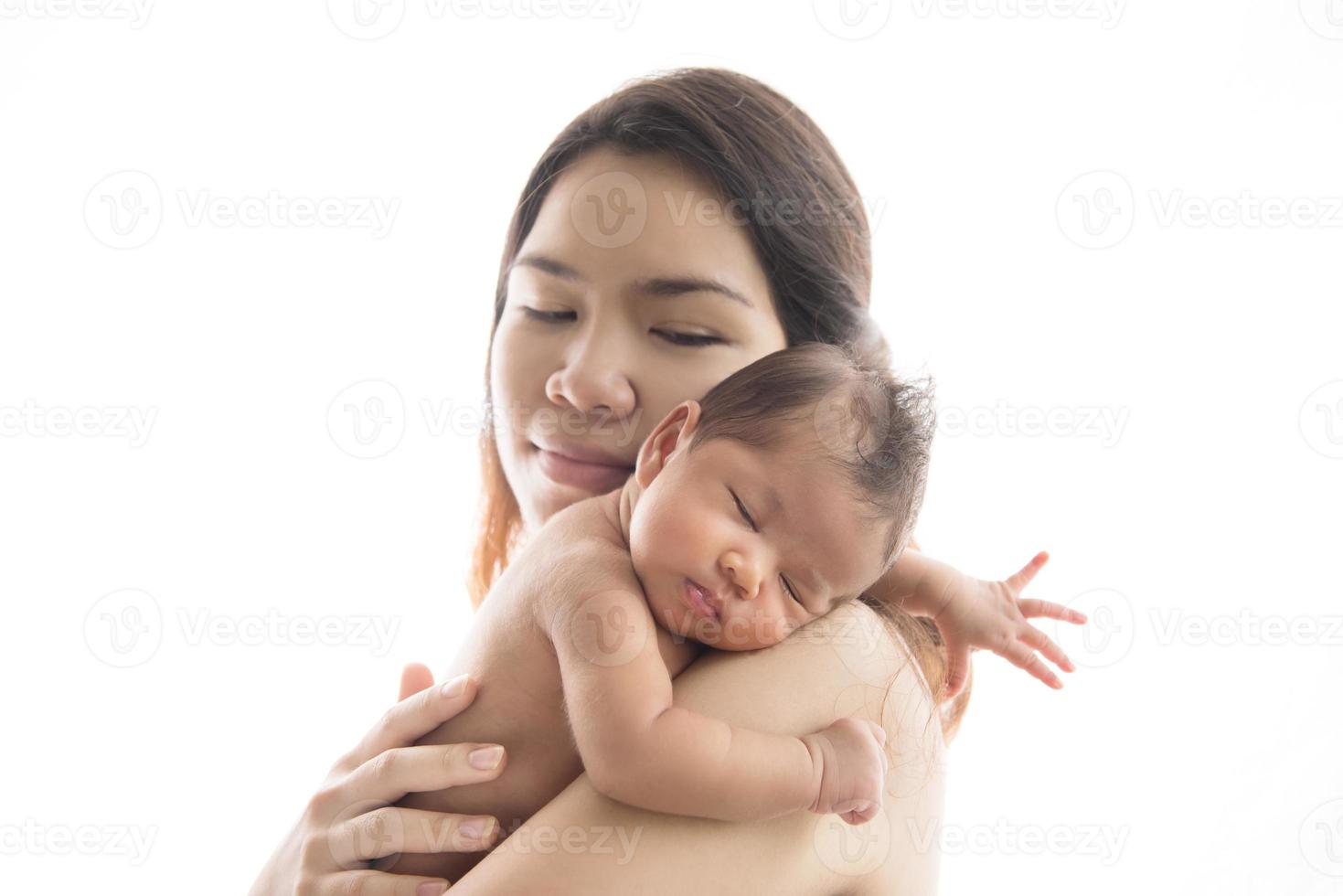 Mother and newborn daughter photo