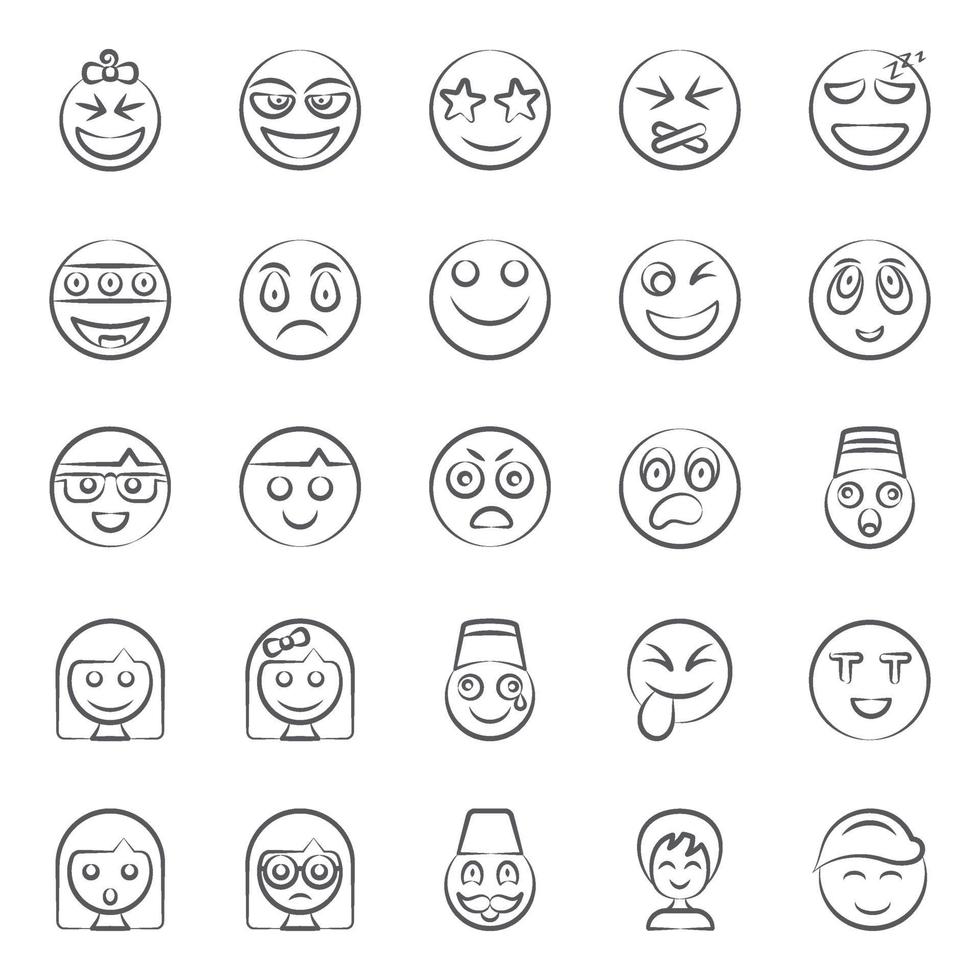 expresión facial moderna y emoji. vector