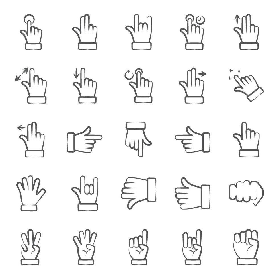 Touch and Hand Gestures vector