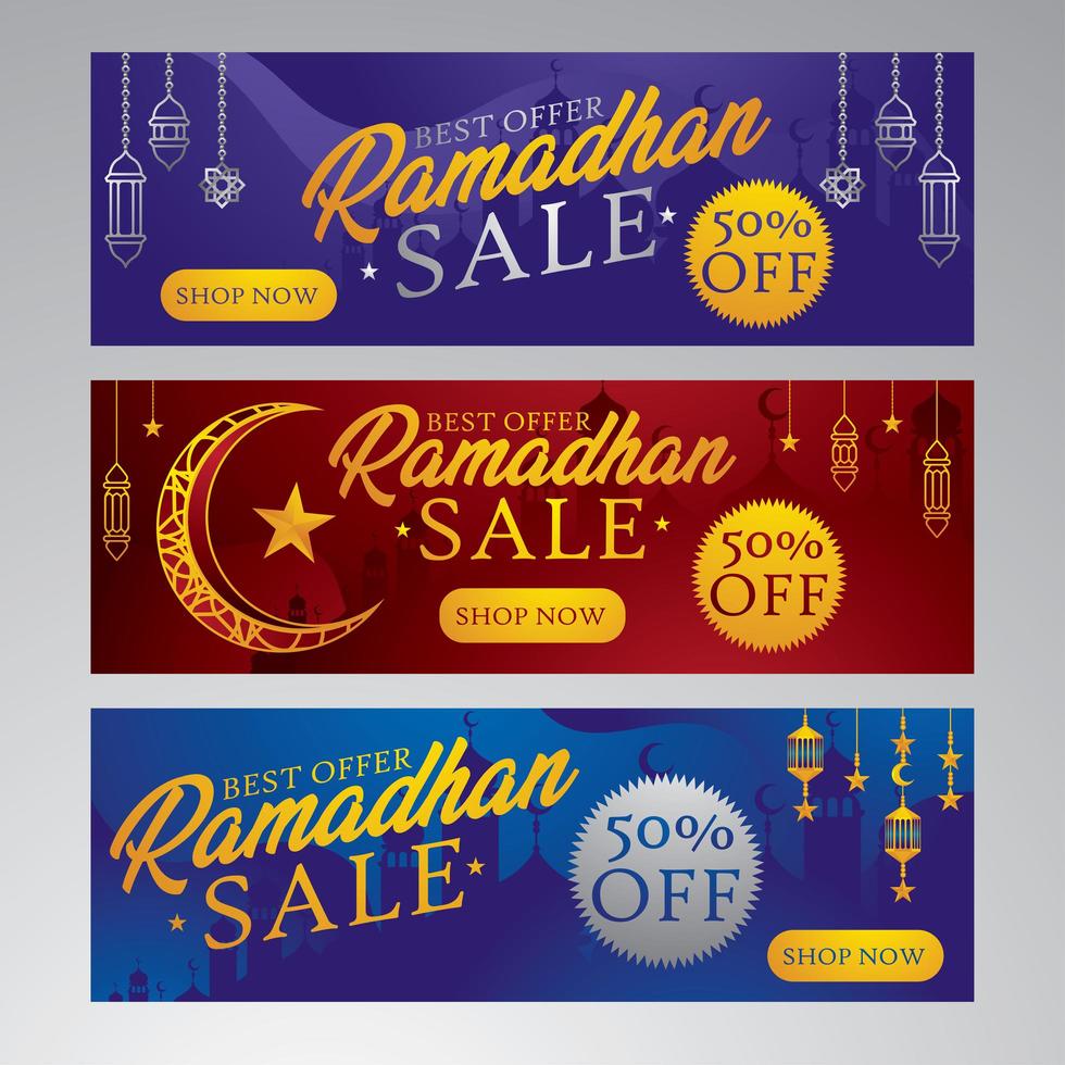 concepto de banner de venta de ramadán vector