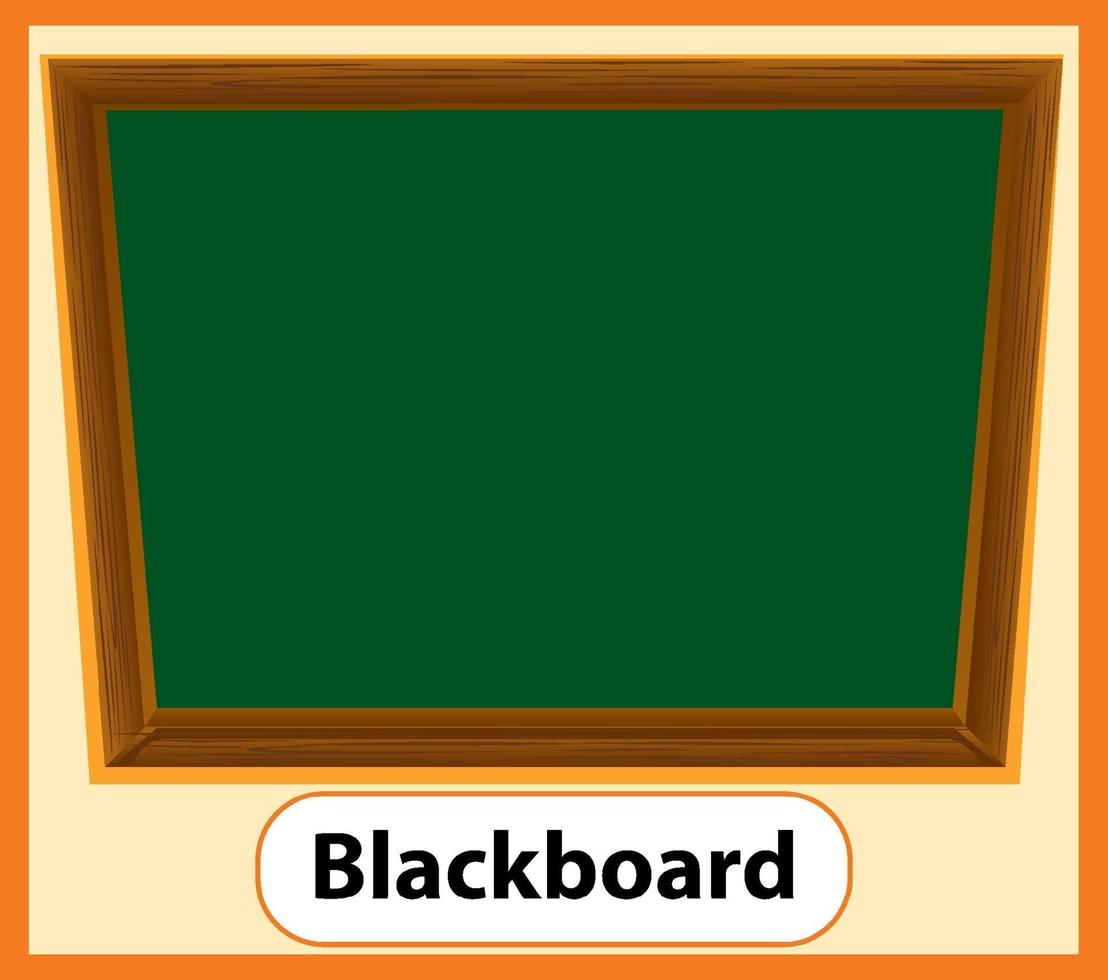 Educational English word card of Blackboard vector