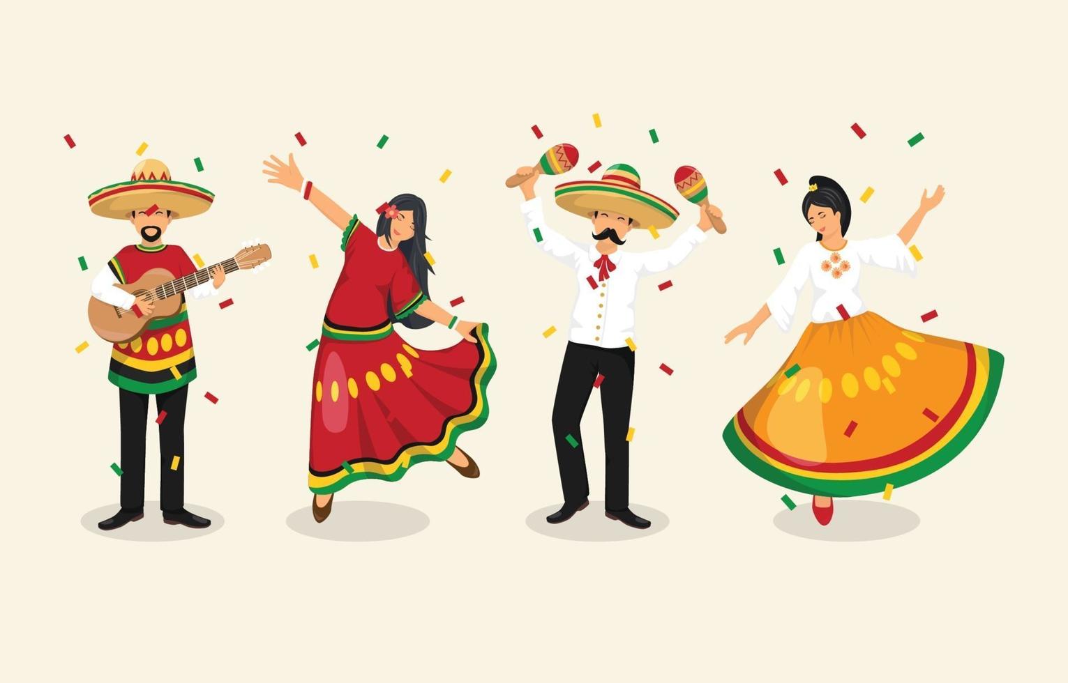 Cinco De Mayo Character Collection vector