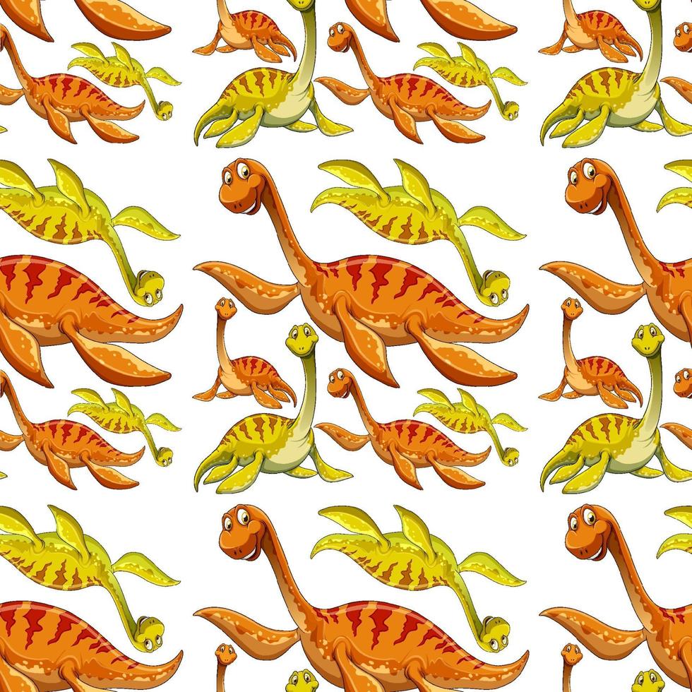 Seamless pattern with fantasy dinosaurs cartoon vector